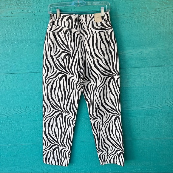 ZARA ZEBRA PRINT 100% COTTON JEANS BLACK WHITE NWT SIZE 4 - Picture 5 of 8